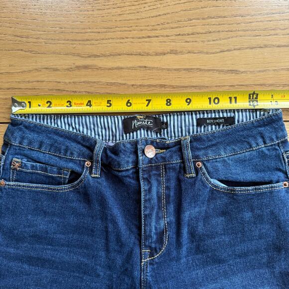 Nanette Lepore Mid Rise Denim Boy Short SZ 2 5 inch inseam Dark Stretch Classic - Picture 4 of 6